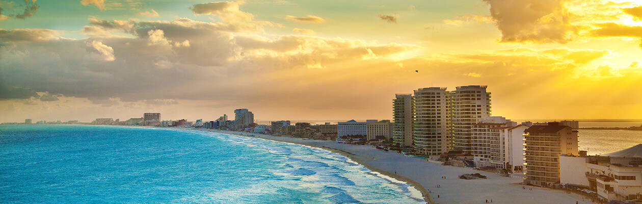 Caribbean city along a stunning blue waterfront